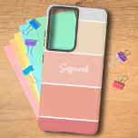Farbpalette für personalisierte Korallenriffe - Ch Samsung Galaxy Hülle<br><div class="desc">Dieses Design ähnelt einem Farbchip. Die fünf Korallenelemente werden leichter und der individuelle Name sitzt auf halbem Weg von unten. Personalisieren Sie den Text mit einem oder mehreren Initialen,  entfernen Sie den Text oder klicken Sie auf Anpassen,  um den gewünschten Schriftart auszuwählen.</div>