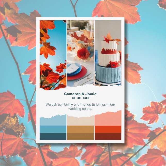 Farbpalette für Red Blue Wedding Begleitkarte (Red Blue Wedding Color Palette Enclosure Card)