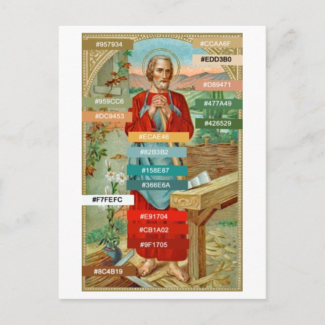 Farbpalette für St. Joseph den Arbeiter (BK 31) Postkarte (Vorderseite)