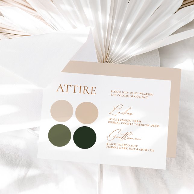 Farbpalette Grün & Champagner für Hochzeiten RSVP Karte (Von Creator hochgeladen)