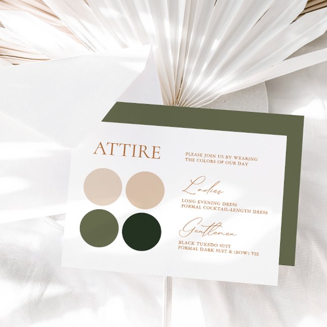 Farbpalette Grün & Champagner für Hochzeiten RSVP Karte (Von Creator hochgeladen)