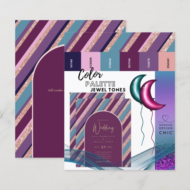 Farbpalette Jewel Tones Magenta Aquamarine Rose Go (Vorne/Hinten)