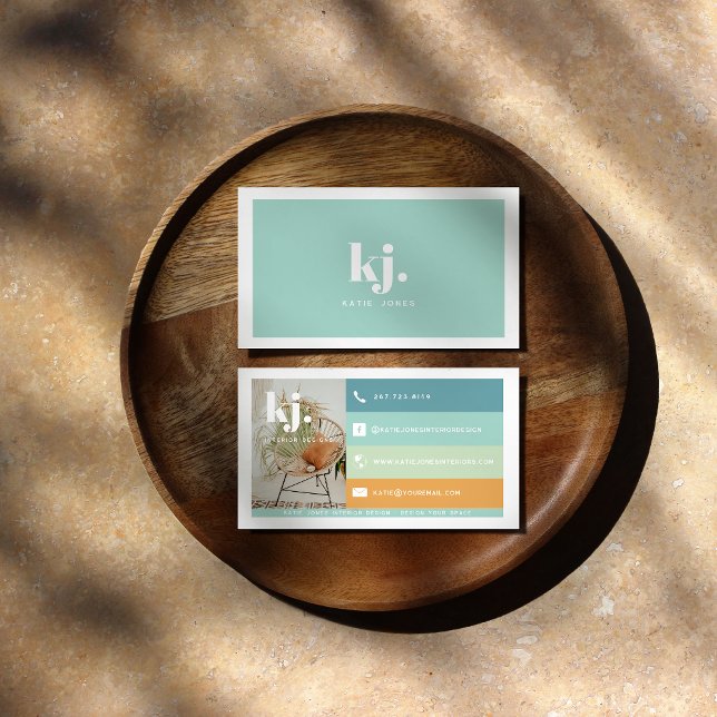 Farbpalette | Monogram Business Card Visitenkarte (Von Creator hochgeladen)