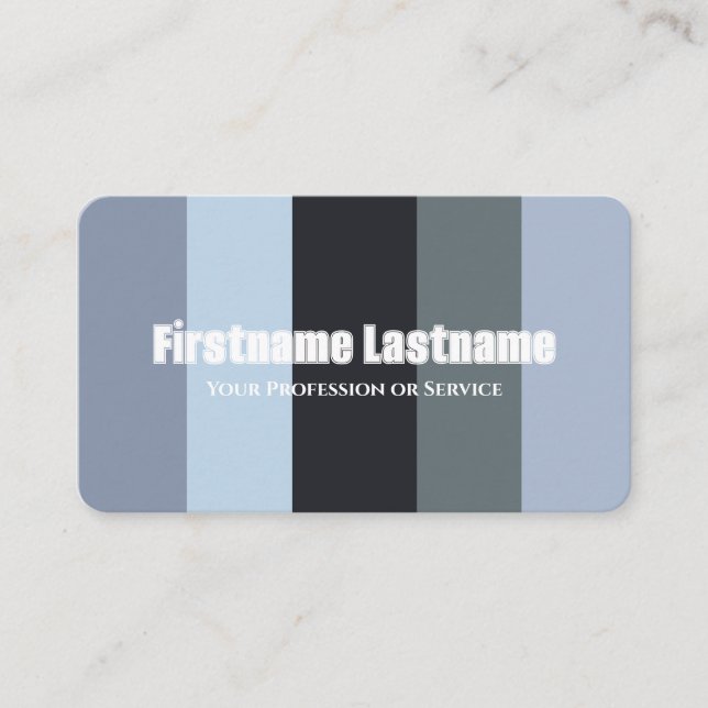 Farbpalette QR-Code-Kalligrafie in Blau-Grautönen Visitenkarte (Vorderseite)