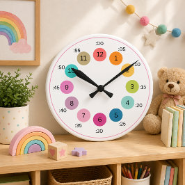 Farbpalette Rainbow Fett Erfahren Sie mehr über Ze Runde Wanduhr