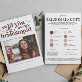 Farbpalette Sie werden mein Bridesmaid-Vorschlag s Mitteilungskarte
