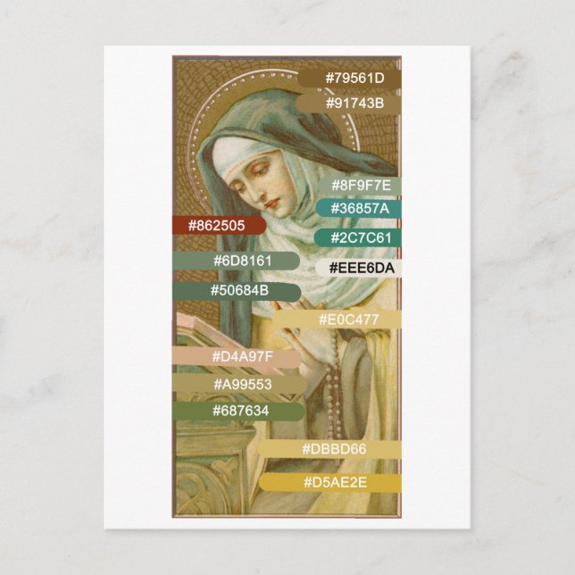 Farbpalette St. Mary Magdalene de Pazzi (JM 45) Postkarte (Vorderseite)
