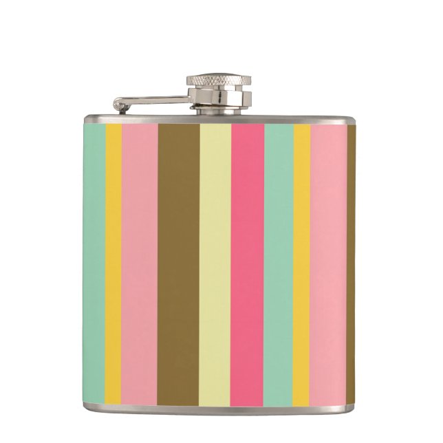 Farbpalettendesign für den Sommer Streifen Flachmann (Vorderseite)