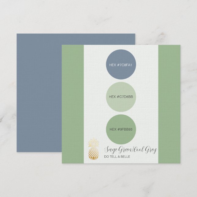 Farbpalettenkarte mit grüner Farbe Einladung (Vorne/Hinten)