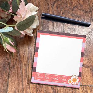 Farbpalettenlehrer Notepad mit Daisies Notizblock