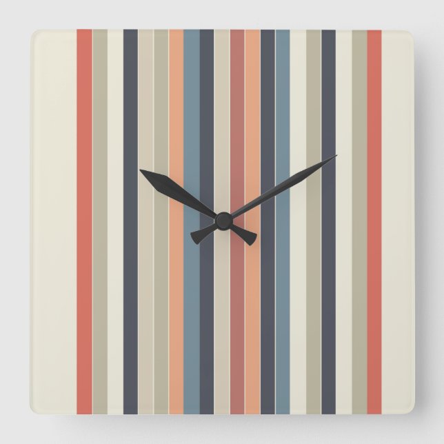 Farbpalettenstreifen Quadratische Wanduhr (Vorderseite)