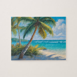 Farbparadies der Tropen mit Meer und Palmen