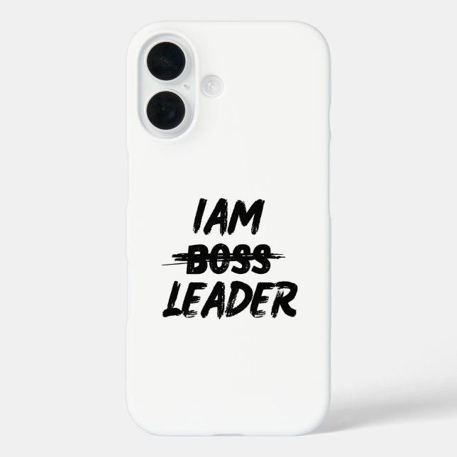 Farbpersonalisierungskoffer "Iam Leader not boss" iPhone 16 Hülle (Rückseite)