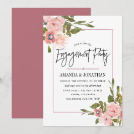 Farbpinsel und Rose Gold Engagement Party Einladung