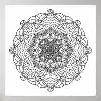 Farbplakat - Wave Blume Mandala