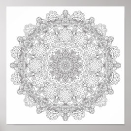 Farbplakat - Wirbel Lacy Mandala Poster
