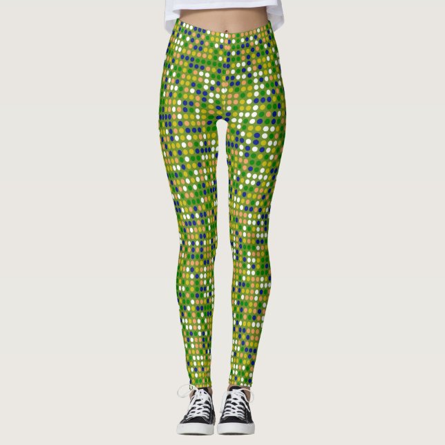 Farbpolka-Dots-Muster #19 Leggings (Vorderseite)
