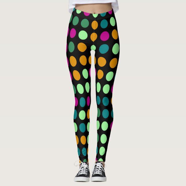 Farbpolka-Dots-Muster #23 Leggings (Vorderseite)