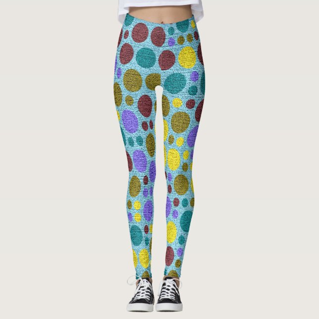 Farbpolka-Punkte-Muster Nr. 3 Leggings (Vorderseite)