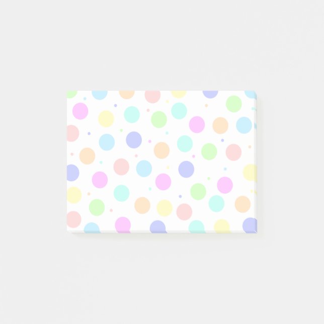 Farbpolka-Punkte Post-it Klebezettel (Vorderseite)