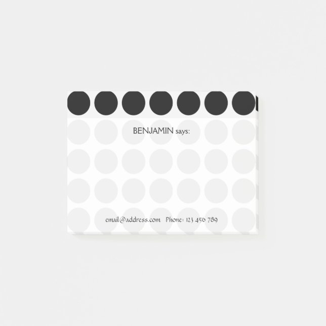 Farbpolka-Punktmuster auf Weiß können beliebig ang Post-it Klebezettel (Vorderseite)