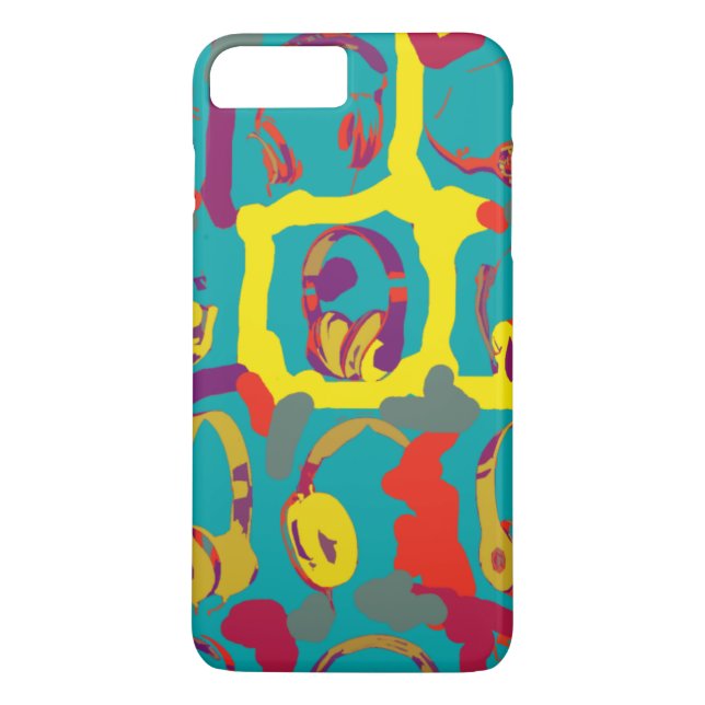 FarbPopkunst-DJ-Kopfhörer Case-Mate iPhone Hülle (Rückseite)