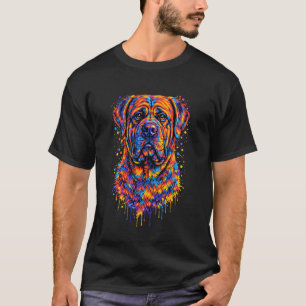 Farbporträt einer Englischen Dogge T-Shirt