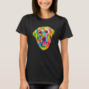 Farbporträt Golden Retriever Besitzerin im Pop-Art T-Shirt