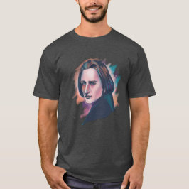 Farbporträt von Liszt in Wasserfarben T-Shirt
