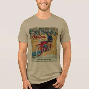 Farbposter einer alten Motorrad Tri-Blend Shirt
