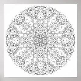 Farbposter - optische Illusion Mandala Poster