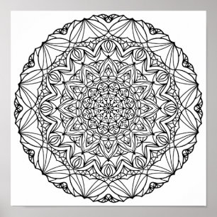 Farbposter - Sunstar Mandala Poster