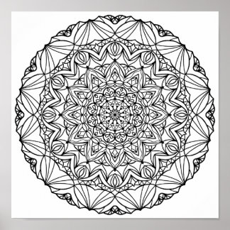 Farbposter - Sunstar Mandala Poster
