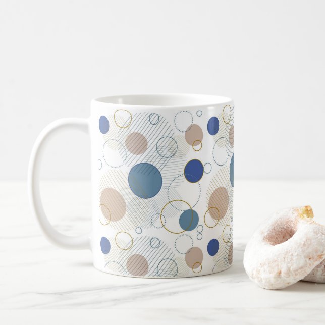 Farbpunkte von Sand und Blue Beach Kaffeetasse (Mit Donut)