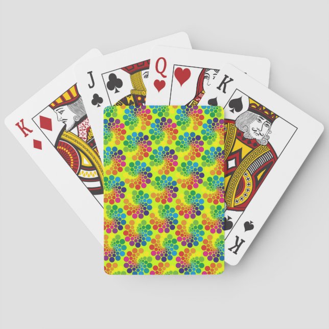 Farbpunktkreismuster + Ihr Hintergrund Spielkarten (Rückseite)