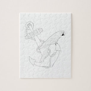 Farbpuzzle für Nautische Papagei