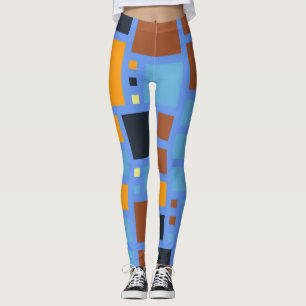 Farbquadrat im Retro-Muster 3 Leggings