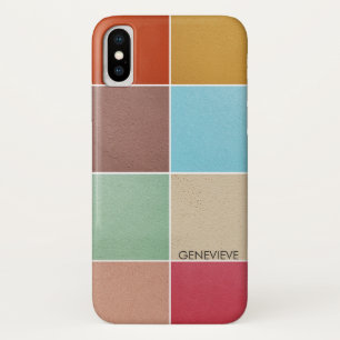 Farbquadrate Monogramm iPhone X Hülle