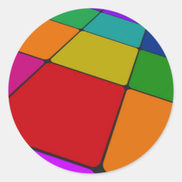 Farbquadrate Runder Aufkleber