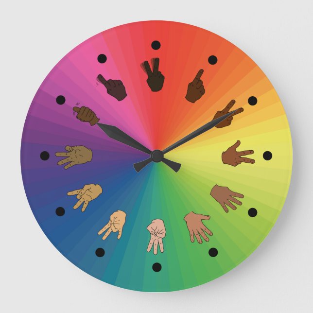 Farbrad ASL-Uhr (Minutensegmente) Große Wanduhr (Vorderseite)