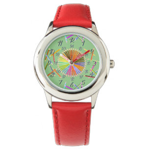 Farbrad des grünen Herzens Armbanduhr