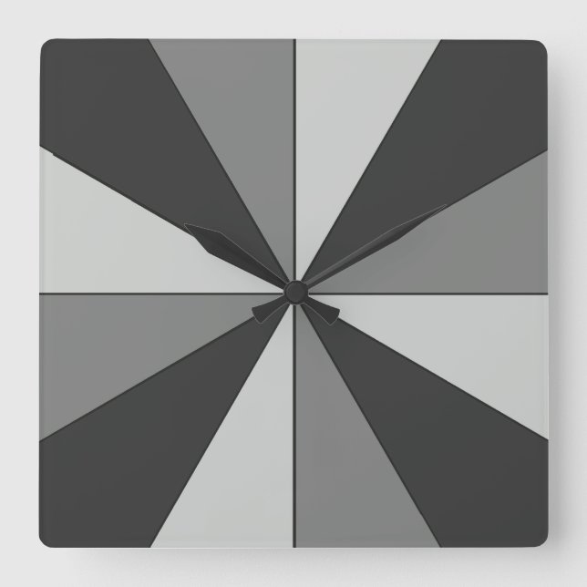 Farbrad grau Moderne Minimalistisch Quadratische Wanduhr (Vorderseite)