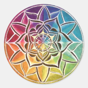 Farbrad-Mandala-Aufkleber Runder Aufkleber