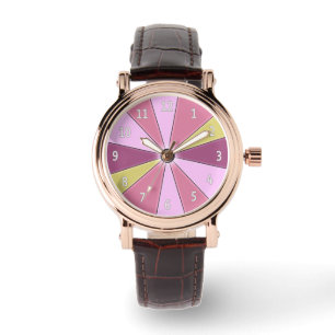 Farbrad rosa armbanduhr