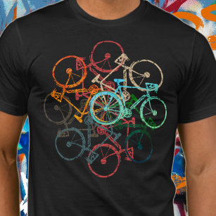 Farbräder . Radfahren / Fahrradfahren schwarz T-Shirt