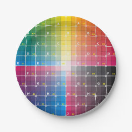 Farbraster auf Papier-Tellern Pappteller