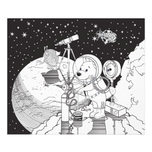 Farbraum mit einem Astronauten-Welpe Fotodruck