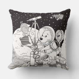 Farbraum mit einem Astronauten-Welpe Kissen