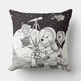 Farbraum mit einem Astronauten-Welpe Kissen