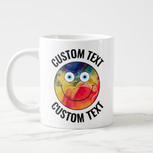 Farbrauschendes, benutzerdefiniertes Happy-Gesicht Jumbo-Tasse